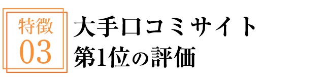 大手口コミサイト1位の評価